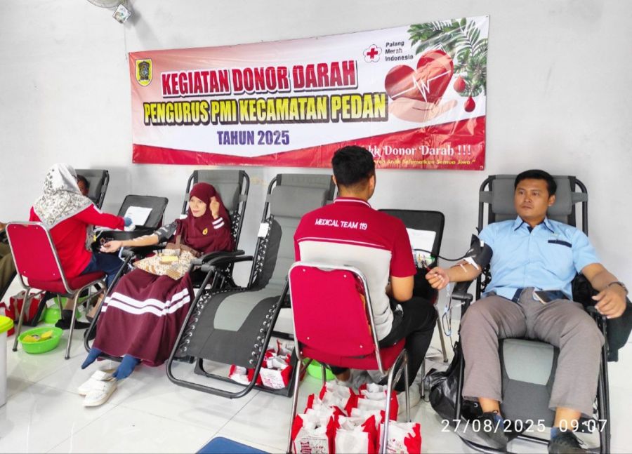 Donor Darah Rutin PMI Pedan Jadi Contoh Sinergi Antarinstansi dan Ormas