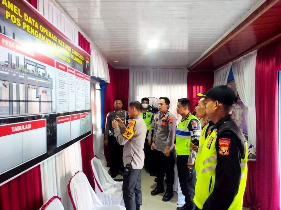 Kapolres Klaten dan Wakil Ketua Senkom Mitra Polri Laksanakan Monitoring Posko Mudik