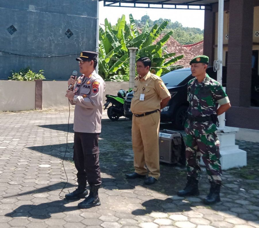 Kapolsek Weru Sukoharjo Pimpin Acara Apel Sinergitas Kesiapsiagaan Bencana