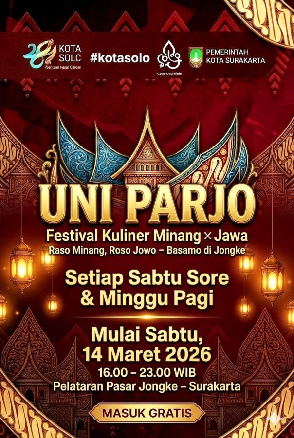 Kolaborasi Minang–Jawa Ramaikan Pasar Jongke Solo Lewat Event UNI PARJO