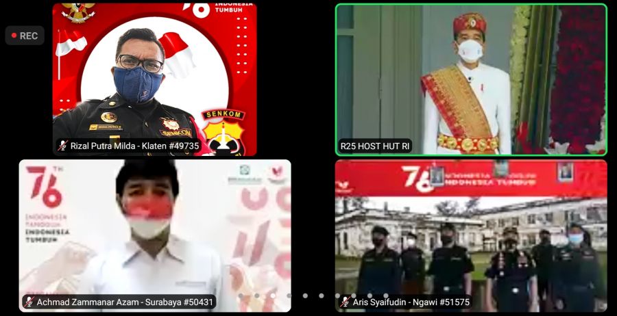 Masih Pandemi, Senkom Mitra Polri Klaten Upacara HUT RI Bersama Presiden Jokowi Secara Virtual