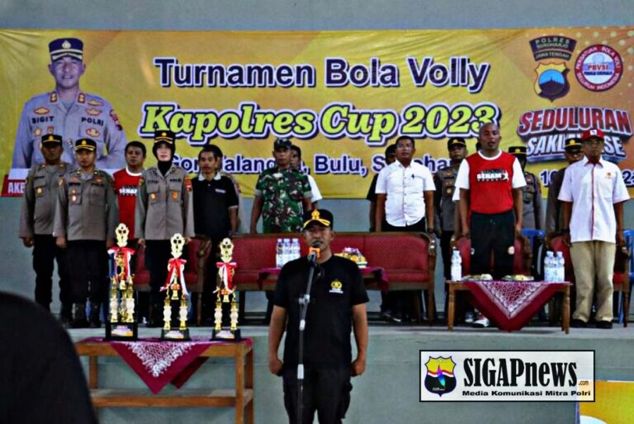 Polres Sukoharjo Gelar Turnamen Bola Volly Kapolres Cup 2023 di Bulu