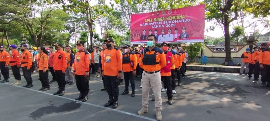 Upaya Hadapi Musim Penghujan, Senkom Rescue Sukoharjo Ikuti Apel Siaga Bencana 2022