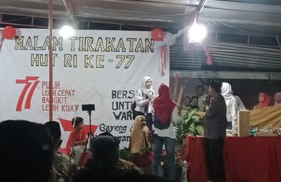 Menyambut HUT ke - 77 Republik Indonesia, Warga RT 01 RW 06 Dalangan Adakan Malam Tirakatan